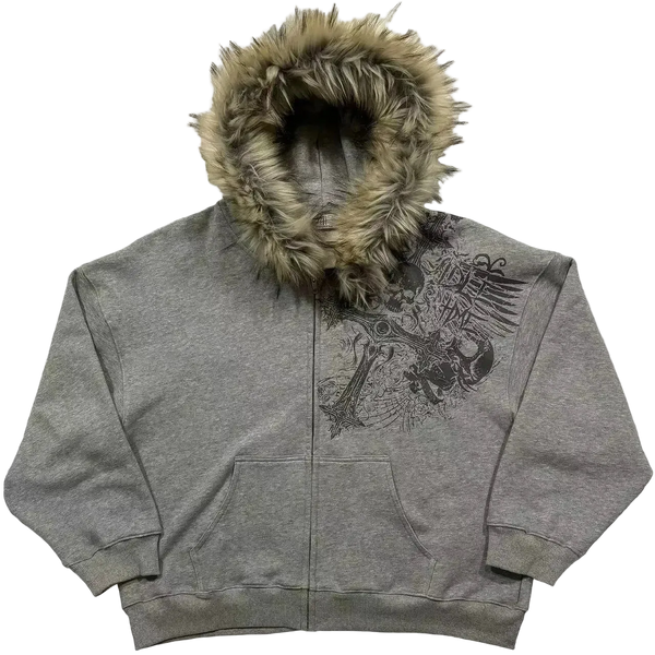 Bluza Zip "FURRY SKULL"